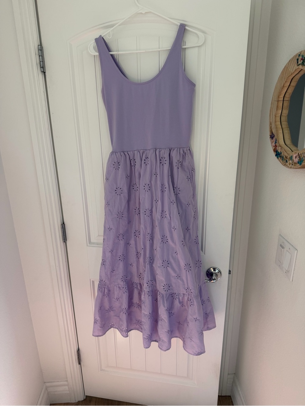 J. Crew Lavender Eyelet Tank Dress - size small tall